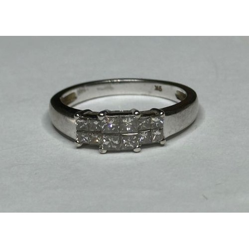 385 - 9k White Gold Diamond Ring