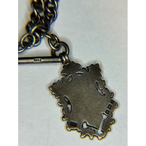 391 - Vintage Silver Albert Chain with Silver Medal