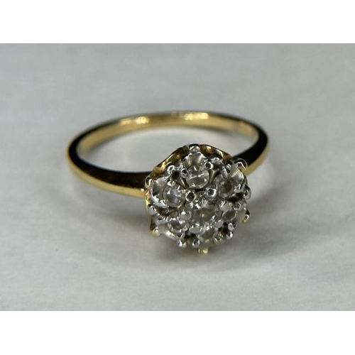 433 - 18ct Diamond Cluster Ring (Hallmark Removed in Resizing)