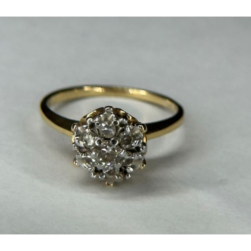 433 - 18ct Diamond Cluster Ring (Hallmark Removed in Resizing)