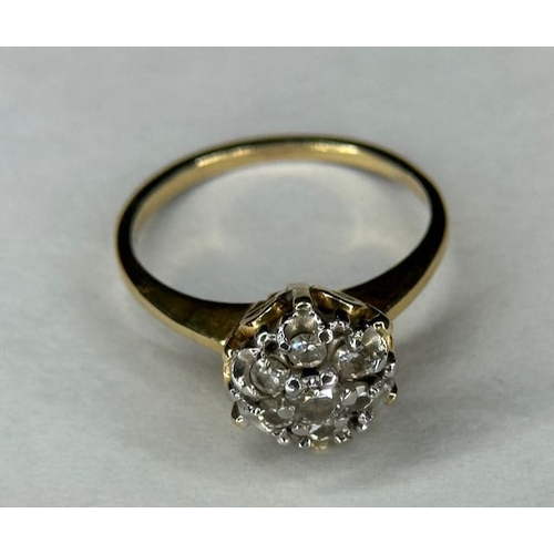 433 - 18ct Diamond Cluster Ring (Hallmark Removed in Resizing)