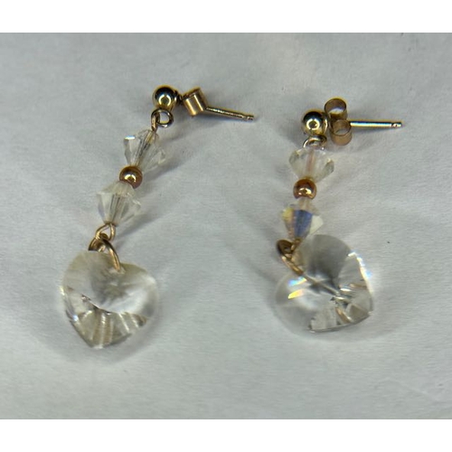 434 - 9ct Detailed Heart Drop Earrings