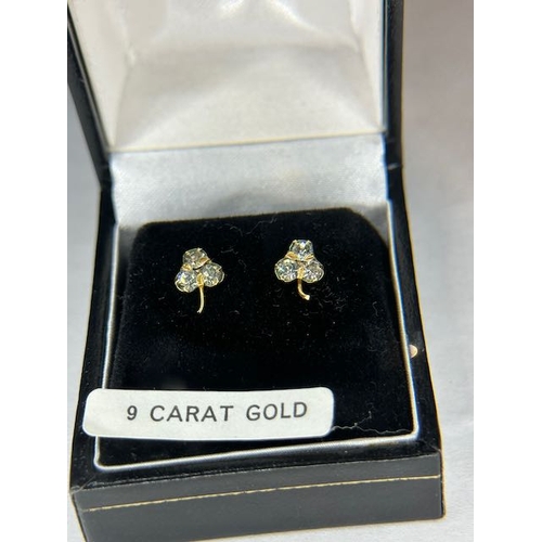 436 - 9ct Shamrock Earrings