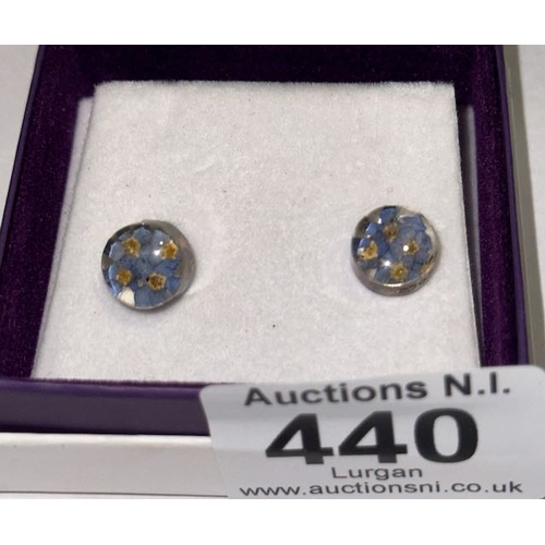 440 - Pair of Silver Shrieking Violet Earrings