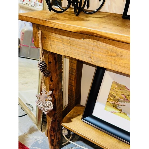 472 - Long Rustic Live Edge Console Table 6.5'x14