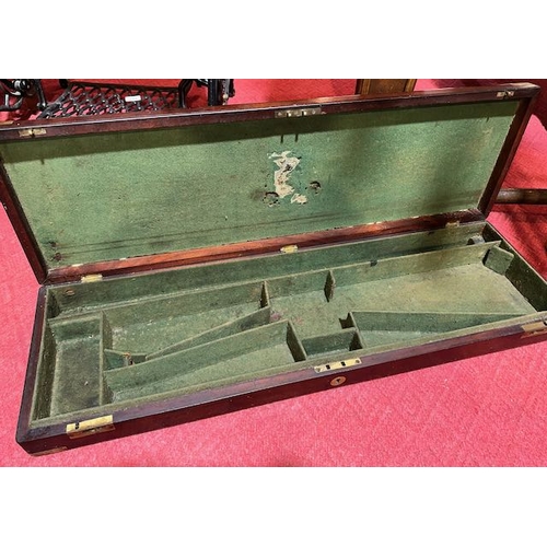 514 - Victorian Brass Bound Felt Lined Gun Case