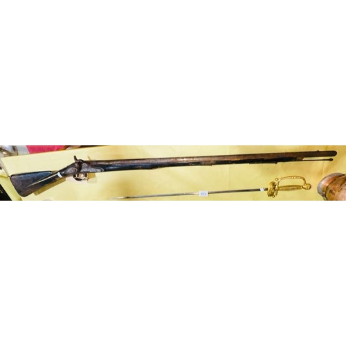 538 - Late 1700s Brown Bess Musket, Once with RUC - See Pics for Stamps & Condition