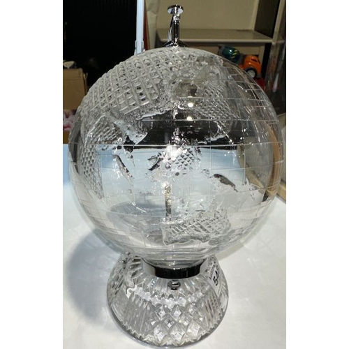 548 - Rare Waterford Crystal Globe of the World on Stand - Measures 12