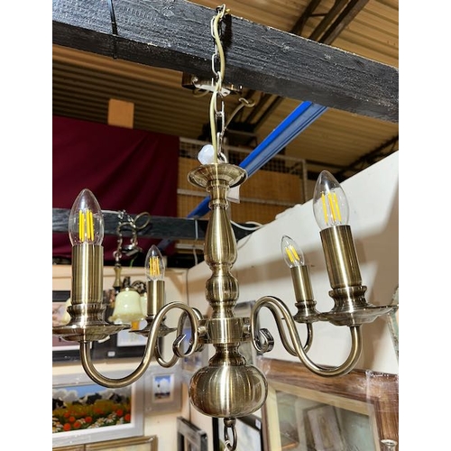 557 - Brushed Brass 4 Branch Ceiling Light RRP £100