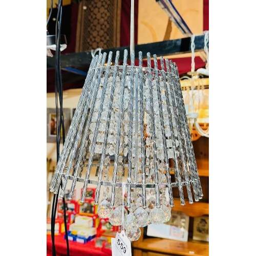 559 - Modern Chrome Crystal Droplet Ceiling Light RRP £135