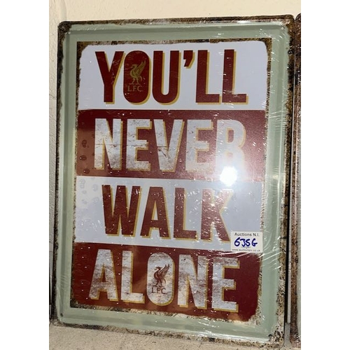 635G - Large Metal Liverpool You'll Never Walk Alone Sign - Approx 1' x 1'4 (sealed)