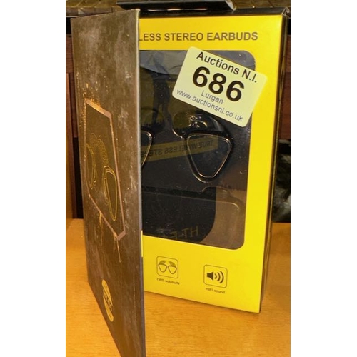 686 - Ht E1 true Wireless Stereo Earbuds - Box Sealed