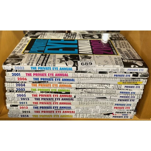 689 - Collection of 11 Private Eye Annuals