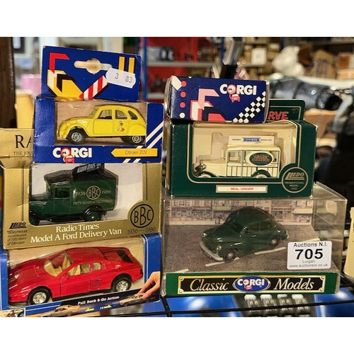 705 - 6 x Boxed Model Cars Incl LLedo & Corgi