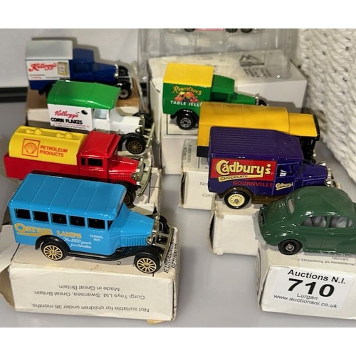 710 - 9 x Boxed Model Cars Incl cadburys