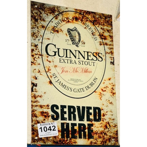 1042 - Metal Guinness Served Here Sign