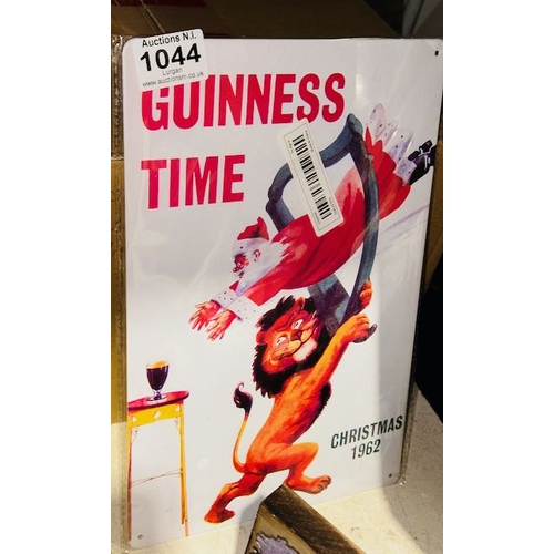 1044 - Metal Guinness Christmas 1962 Sign