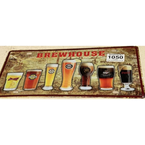 1050 - Sealed Metal Number Plate Sign - Brewhouse - Approx 1' x 6