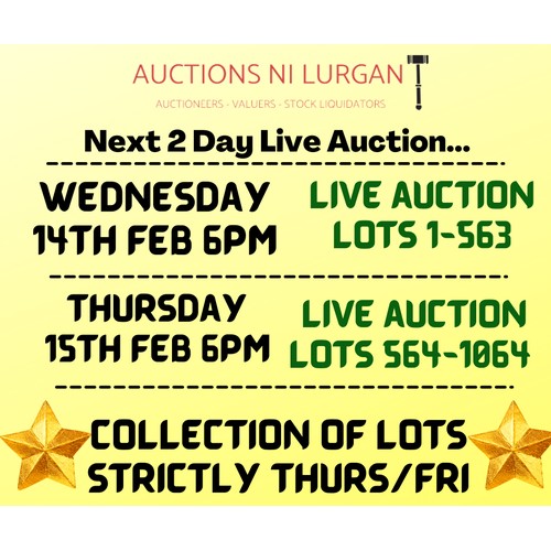564 - START OF Day 2 - Thursday 15th Feb from 6pm - Lots 564-1063