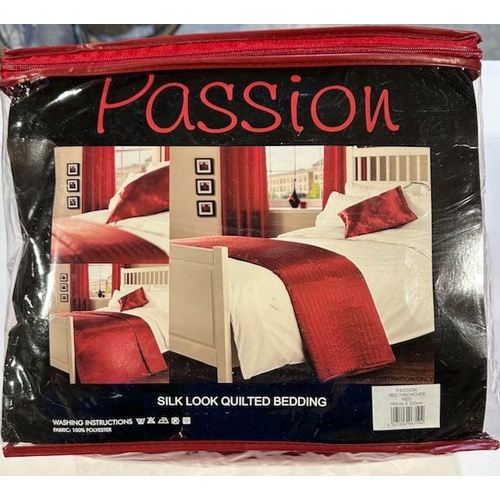 1072 - Passion Quilted Thrower 160 x 220cm Silk Look Quilted Bedding