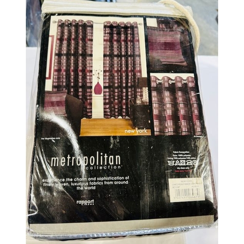 1098 - Metropolitan Collection Fully Lined Eyelet Curtains 90 x 90 - RRP £100 /Aubergine