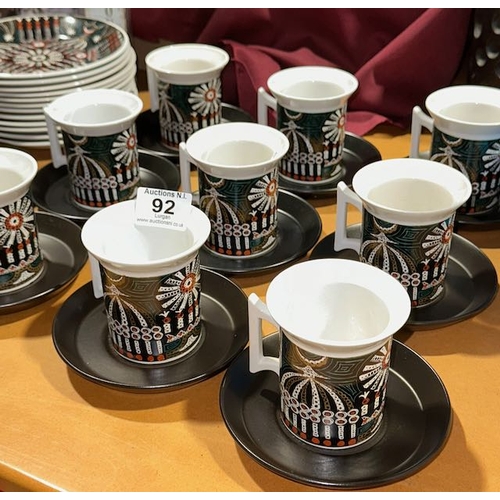 92 - Portmeirion 24pc coffee Set + 12 Side Plates