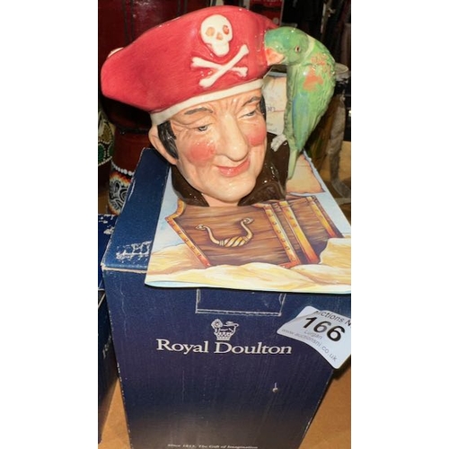 166 - Royal Doulton Toby Jug - Treasure Chest Long John Silver Signed  16th Sep 1999