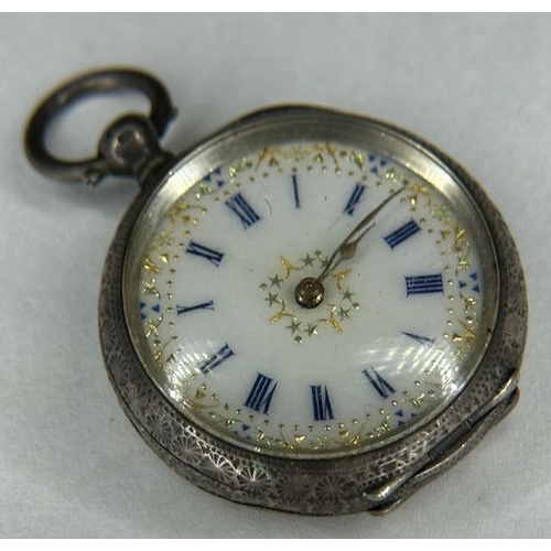 340 - Ornate Vintage 935 Silver Pocket Watch