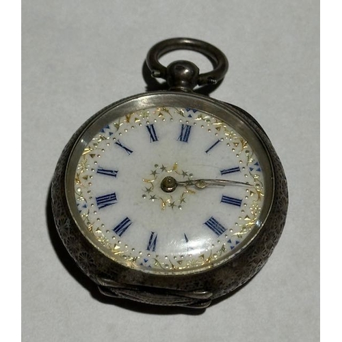 340 - Ornate Vintage 935 Silver Pocket Watch