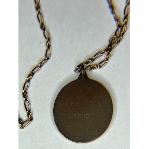 348 - Royal Life Saving Society 1958 Medal on Vintage Chain