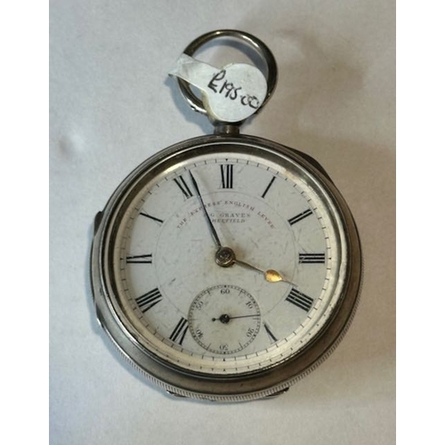 352 - The 'Express' English Lever J G Graves Sheffield Silver Pocket Watch