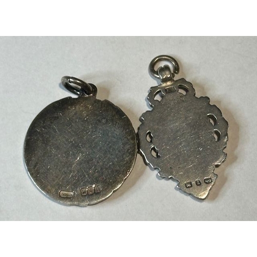 354 - Vintage Silver Medal Pendant x2