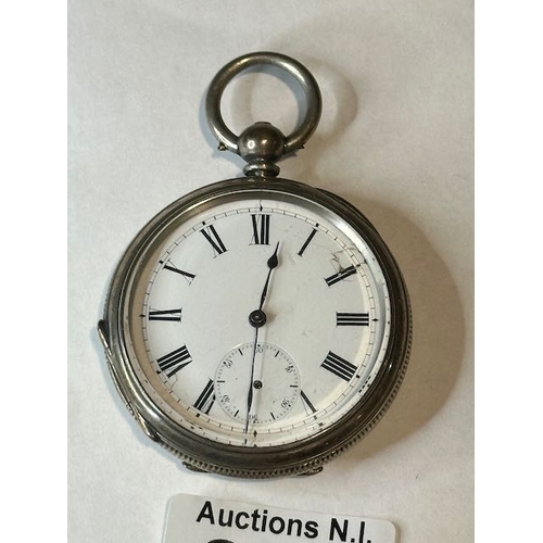 357 - Vintage Pocket Watch Engraved Fine Silver