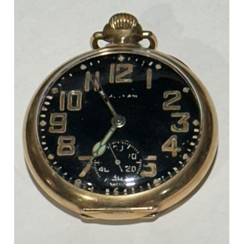 360 - Vintage Waltham Gold Plated Pocket Watch