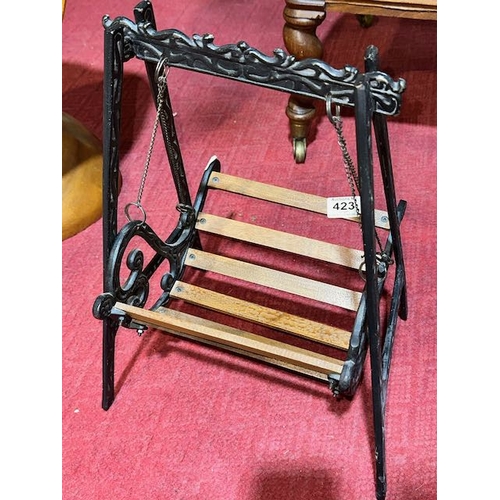 423 - Ornate Cast Framed Miniature Swing Bench