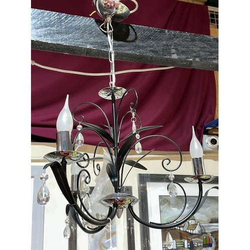 442 - Black Metalwork 3 Branch Ceiling Light RRP £120