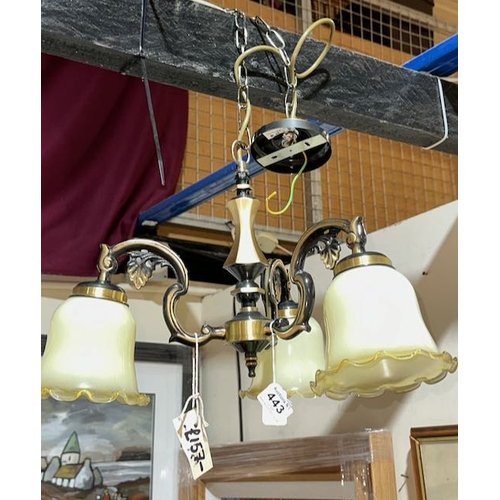 443 - Vintage Style 3 Branch Ceiling Light RRP £157