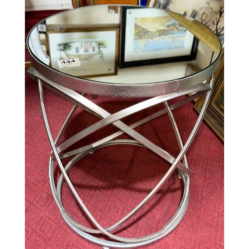 444 - Ornate MIrror Topped Contemporary Occasional Table