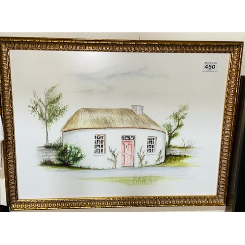 450 - Gilt Framed Watercolour - Egg House, Armagh - Unsigned - 22x16