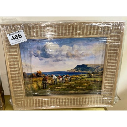 466 - Framed Charles Mc Auley Print - Hay Gathering