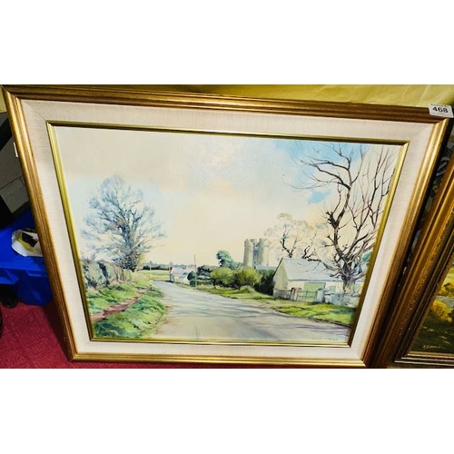 468 - Colin Turner Framed Oil - Milltown, Co.Louth - 28x22