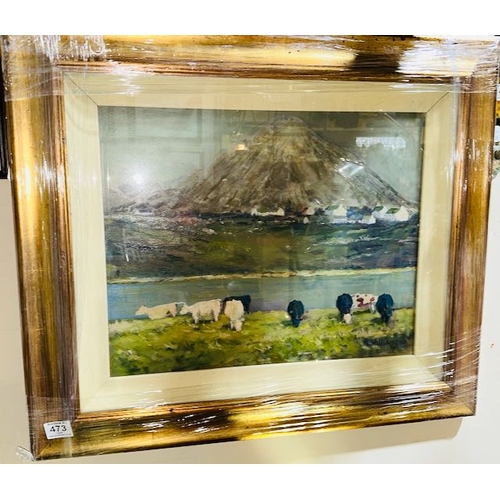 473 - Large Gilt Framed Oil by Richard Williamson (Small Damage to Canvas) - 28x24