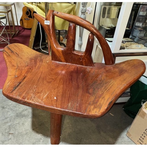 479 - Heavy Natural Wood Live Edge Style Chair