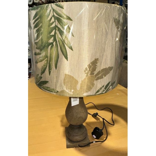 563 - Large Stone Effect Table lamp With Floral Shade RRP £60