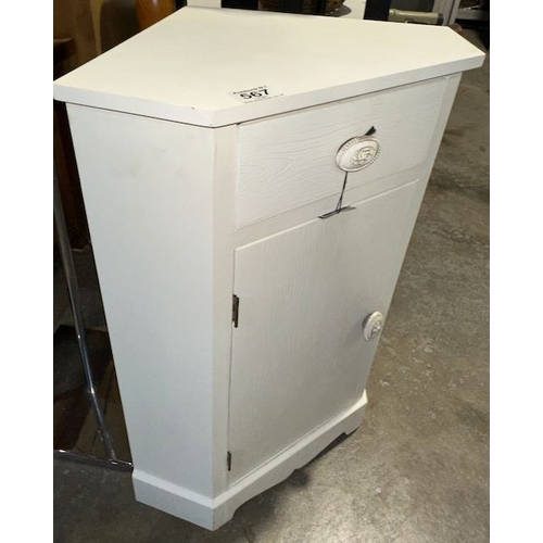 567 - White 1 Drawer 1 Door Corner Unit