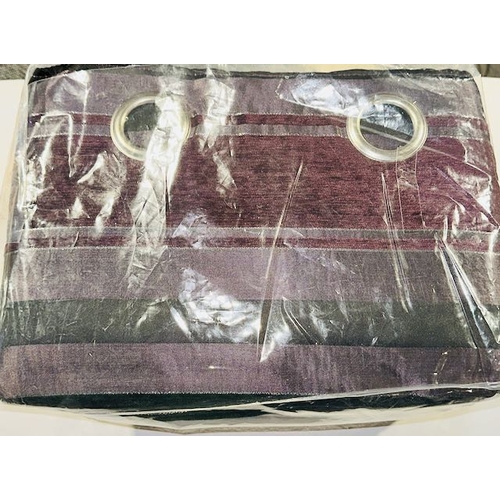 942 - Metropolitan Lined Ready Made Curtains Tab Top - Aubergine  90 x 90