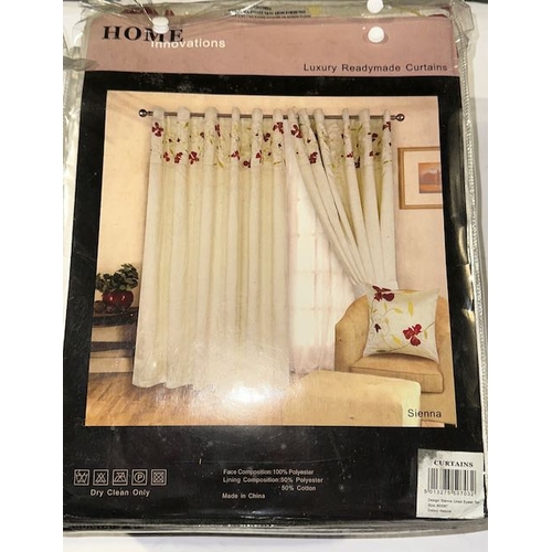 956 - Home Innovations Luxury Sienna Lined Eyelet Curtains 90 x 90