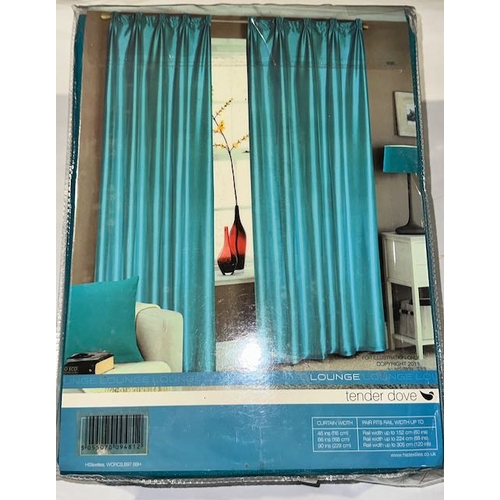 977 - Tenderdove One Pair Of Fully Lined 90 x 90 Curtains & Tiebacks