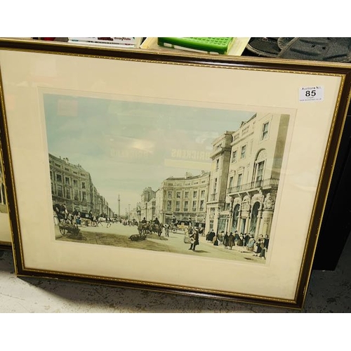 85 - Pair Of Framed Old Street Prints Incl The Strand Portrush