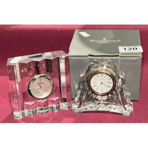 120 - Marquis by Waterford Clock + Boxed Waterford Crystal Clock